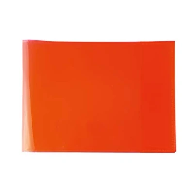 Imagen de HERMA 19620 fundas A5 horizontal rojo transparente, 10 unidades, de polipropileno resistente, lavable y extragrueso, juego transparentes para cuadernos escolares, colores