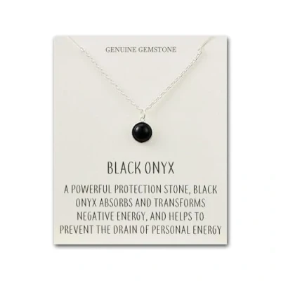 Imagen de Philip Jones Collar de ónix Negro con Tarjeta Cita