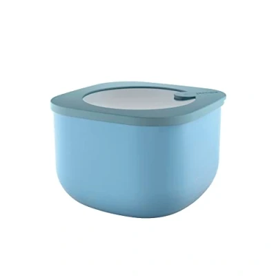Imagen de Guzzini Store&amp;More Kitchen Active Design Recipientes herméticos altos para nevera/congelador/microondas (M), 16 x 10,7 cm, azul (Matt Mid Blue)