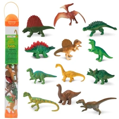 Imagen de Safari Ltd. 12 Figuras en Miniatura de Dinosaurios Prehistóricas No tóxico y Libres BPA Adecuadas para Edades 3