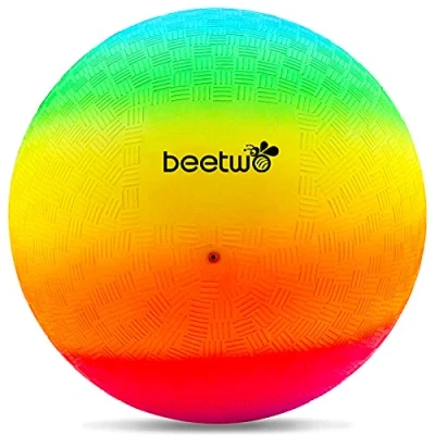 Imagen de Bouncy Pelota infantil de PVC para niños, multicolor, arco iris
