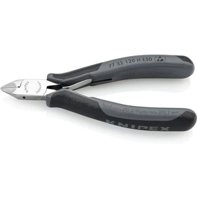 Imagen de Knipex Alicates de corte diagonal para electrónica ESD con filos carburo fundas multicomponentes 120 mm 77 32 H