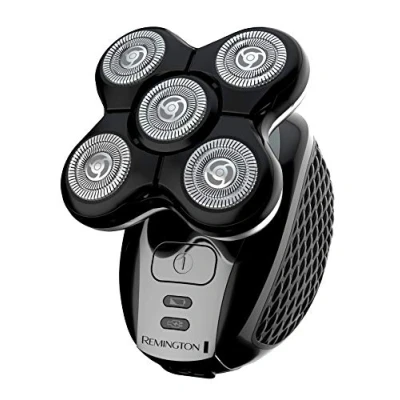 Imagen de Remington Afeitadora eléctrica de cabeza para hombres calvos (5 cabezales corte, resultados cierre piel (0.2 mm), impermeable, recortadora detalles, tiempo funcionamiento 50 minutos,