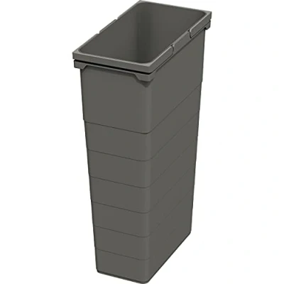 Imagen de NINKA 5074.90 42514 cubo de basura con asas para (plástico, 42 L), color gris oscuro y plateado