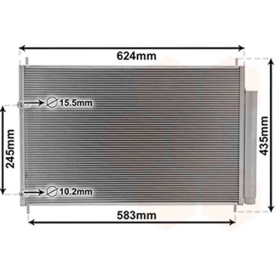 Imagen de VAN WEZEL 53005405 Condensador con secador Aluminio 595 TOYOTA: Auris Hatchback, Corolla X Berlina, Verso