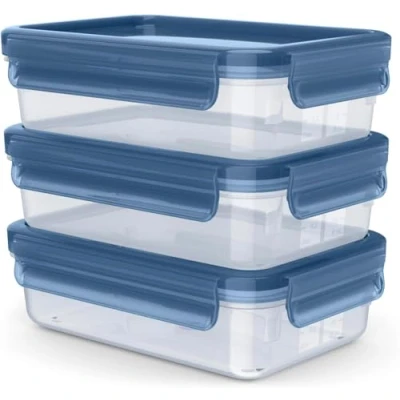 Imagen de Tupper Tefal N1171718, Pack de 3, Rectangular, 0.8 l, Transparente