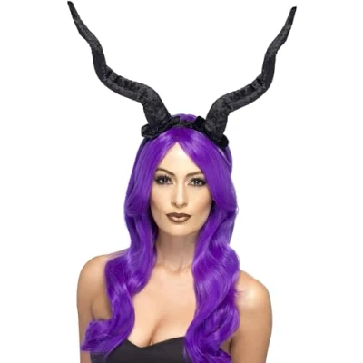 Imagen de Smiffys Diadema con cuernos de demonio, Negra, Flexible