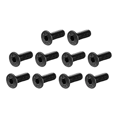 Imagen de sourcing map Tornillos Máquina Cabeza Plana, Tornillo Hexagonal Interno, Fijación Acero Inoxidable M4x12mm 50Pcs
