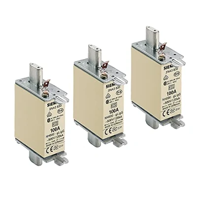 Imagen de SIEMENS 3 unidades de fusibles NH, NH000 100 A detector señal frontal
