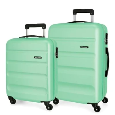 Imagen de Roll Road Flex Juego de Maletas Verde 55/65 cms Rígida ABS Cierre combinación Lateral 91L 5,74 kgs 4 Ruedas Equipaje Mano