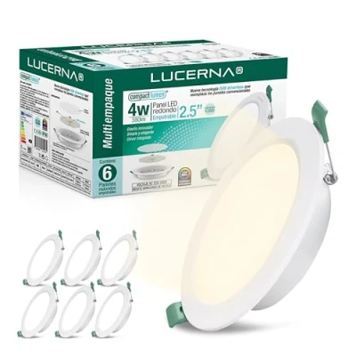 Imagen de LUCERNA Downlight LED techo empotrable 4W Focos interior Redondo Blanco Neutro 4000K 380 LM Plafon Ф77 82mm Ojos de buey para en PACK 6