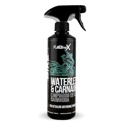 Imagen de FULLBIKEX Waterless &amp; Carnauba 500ml Cera Líquida para Moto, Limpiador en Seco, Alto Brillo Protección Duradera, Poder Hidrofóbico Repele Agua, Producto Limpieza Detailing Profesional