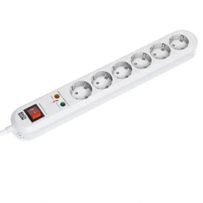 Imagen de Bachmann 381.2501K Regleta de 6 enchufes con interruptor, color blanco