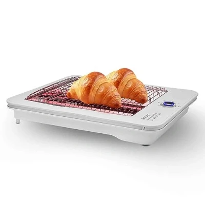 Imagen de Sogo Tostadora plana horizontal de Pan y Bollería Tostador Eléctrico con Resistencias Cuarzo (4 Rebanadas, Blanco)