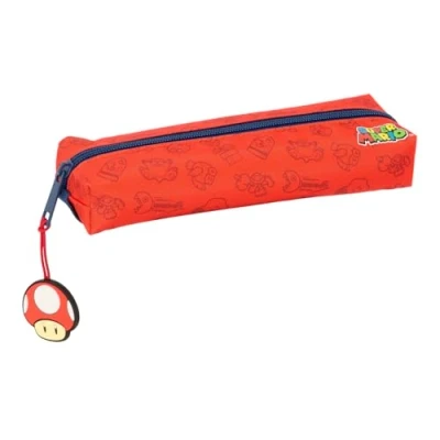 Imagen de Super Mario Trick Portatodo Rectangular Niño, Estuche Infantil, Ideal para Niños en Edad Escolar, Cómodo y Versátil, Calidad Resistencia, 22x7x40 cm