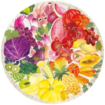 Imagen de Ravensburger Puzzle: Frutas y Verduras, Puzzle 500 Piezas, Puzzles para Adultos Niños, Redondo, Rompecabezas Adultos, Piezas Pegamento enmarcar