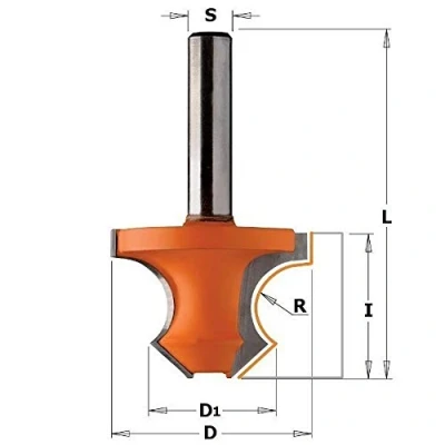 Imagen de CMT Orange Tools 954.080.11 Fresa r.concavo con bisel hm s 9 d 36x25 r 8