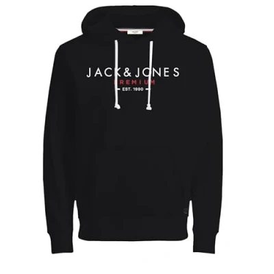 Imagen de JACK &amp; JONES Jprbluspace Sudadera con Capucha Bmuss24, Negro, XL para Hombre