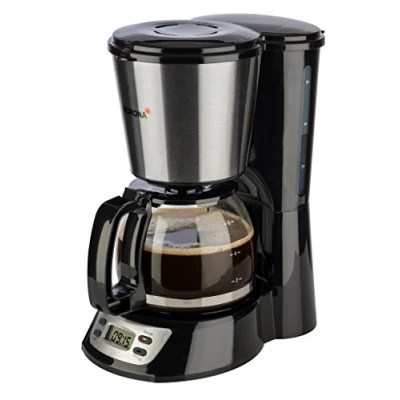 Imagen de Korona 12113 Cafetera Negro, Acero Inoxidable, Capacidad = 6 Temporizadores, 650 W, 0.75 litros, Plástico