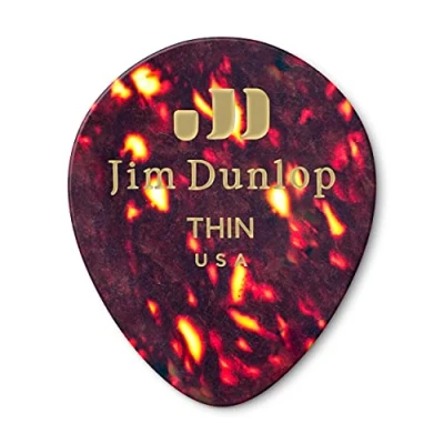 Imagen de JIM DUNLOP Púas Genuine Celluloid Teardrop, Saco de 72, Marrón, flexible