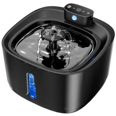 Imagen de Fuente para Gatos sin Cable, 3.2L 4000 mAh Bebedero con Sensor de Movimiento, 3 Modos Funcionamiento Agua Gatos, Súper Silenciosa Recargable Negro