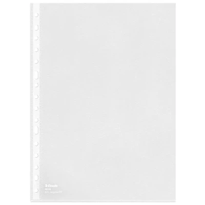 Imagen de Esselte 46134 Caja de 100 Fundas Porta Documentos con 30% Plástico Reciclado, Tamaño Folio, Multitaladro 16 Agujeros y Refuerzo, Material PP Piel Naranja, Copy Safe, Transparente