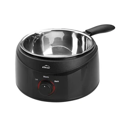 Imagen de Lacor 69317 Baño María, Chocolatera, Para Fundir Chocolate, Recipiente eléctrico con cazo desmontable de Acero Inoxidable, Capacidad 1 Litro, Medidas: 16cm, profundidad 7 cm, 50W, Negro