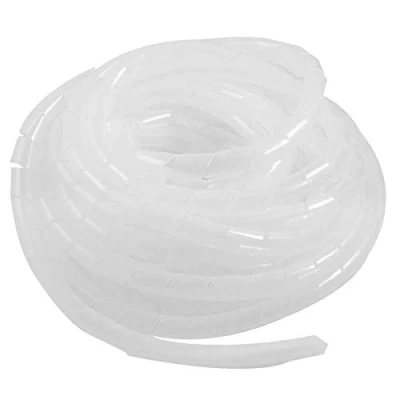 Imagen de GTIWUNG Longitud 9 m Diámetro 10mm Organizador de Cables en Espiral, Tubo Flexible Espiral Evuelto para PC TV DVD Cable Antena estéreo agrupar Cable, Blanco