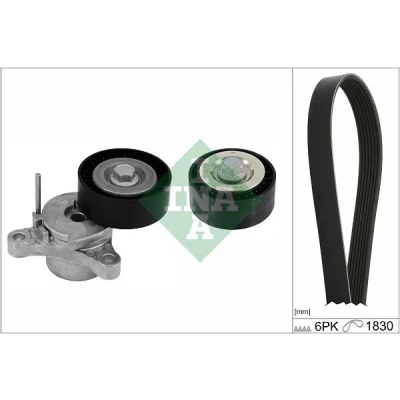 Imagen de INA 529 0448 10 Juego de correas trapeciales poli V Revisar/sustituir poleas libres del alternador OPEL: Insignia A Berlina, Hatchback