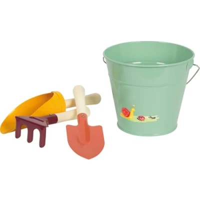 Imagen de small foot Pala de Mano con balde Tiny Garden, Set jardín, Arena, Madera, Metal, niños Partir 3 años, 12665, Multicolor