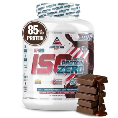 Imagen de AS American Suplement Proteina Isolada Zero 2kg 0% Azúcares y Grasa Whey Isolate Iso Proteinas Aumenta Músculo Sin Bajo en Carbohidratos Chocolate