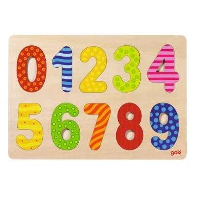 Imagen de GOKI maderaPuzzles de maderaGOKINúmeros puzzle 0 9, multicolor (1)
