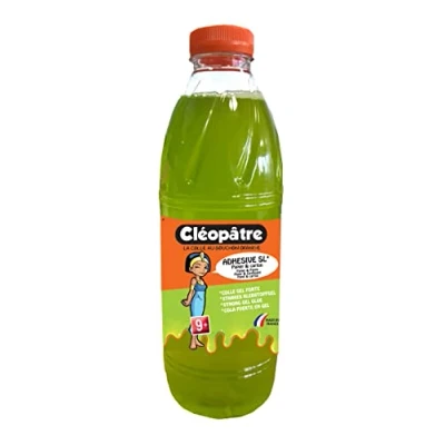 Imagen de Cleopatre Juegos y Manualidades Cola Verde Transparente Bote de 1 Litro Tamaño 5 x 20 cm (W H L)