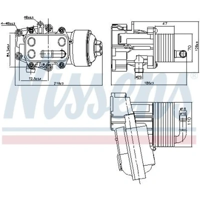 Imagen de NISSENS 91315 Radiador de aceite con alojamiento del filtro AUDI: A6 C7 Avant, Berlina