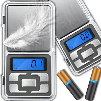 Imagen de Retoo báscula digital de bolsillo 200 g/0,01 g con función tara y pantalla LCD, precisión, digital, monedas, para pastillas, alimentos, mini