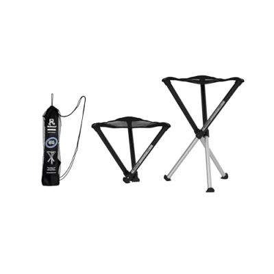 Imagen de Walkstool Modelo Comfort Negro y Gris Taburete Plegable 3 Pies de Aluminio Altura del Asiento 45 cm Carga máxima 200 kg Hecho en Suecia