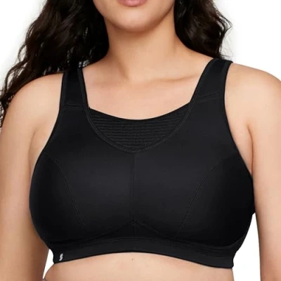Imagen de Glamorise Sujetador Deportivo Camisola sin Aros #1067, Opaco, Negro, 100C para Mujer
