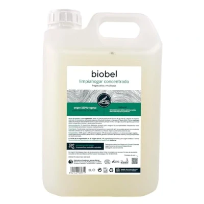 Imagen de Biobel Limpiahogar Concentrado 100% Natural Friegasuelos y Multiusos Desengrasante Elaborado con Aceite Esencial de Citronela Apto para Todo Tipo Superficies 5 L