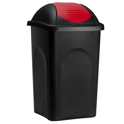 Imagen de Cubo de basura negro/rojo plástico 68x41x41cm 60L