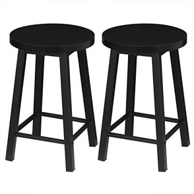 Imagen de WOLTU Sillas Comedor Estilo Vintage Juego de 2 Silla Cocina Madera y Metal Taburete Bar Industrial Retro para Salon Habitacion Negro BH297sz