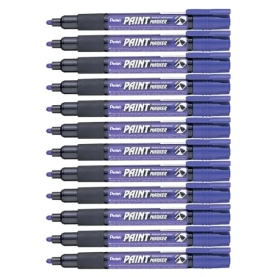 Imagen de Pentel 4.0mm Bala Punto Base Celulosa Pintura Permanente Colores Vivos Marcador Violeta, Pack Of 12