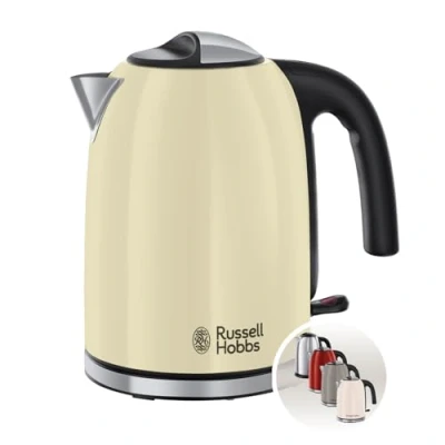 Imagen de Hervidor de agua Russell Hobbs Classic Cream Colours Plus+, 2400W, 1.7 L, Filtro lavable, Base