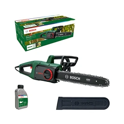 Imagen de Bosch Home and Garden sierra de cadena UniversalChain 40 (1800 W, ligera: 4,3 kg; velocidad cadena: 12 m/s, con aceite motosierra incluido, en caja) Amazon Edición