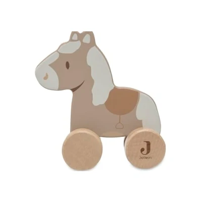 Imagen de Jollein 112 001 67103 Juguete de Madera con Ruedas, Caballo