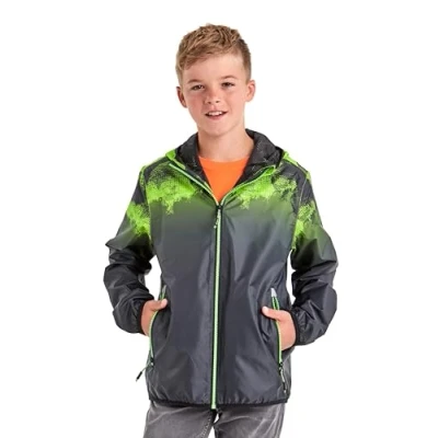 Imagen de Killtec Jungen Lyse BYS JCKT B Funktionsjacke/Regenjacke mit Kapuze, packbar, neon grün, 176