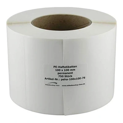 Imagen de Kim Kranholdt Etiquetas de polietileno (100 x 100 mm, 750 unidades, casquillo 76 mm)