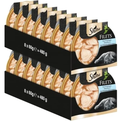 Imagen de Sheba Cuenco filetes de Pescado Blanco ASC 16 x 60 g