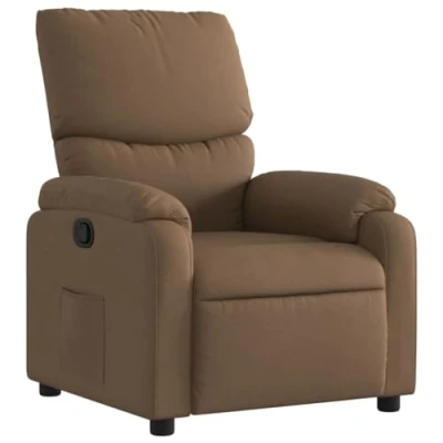 Imagen de vidaXL Sillón Reclinable, Silla con Respaldo Reposabrazos, de Televisión Relax Descanso, Asiento para Salón Hogar, Tela Marrón