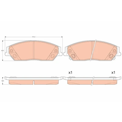 Imagen de TRW GDB3614 Juego de pastillas freno con avisador acústico desgaste TOYOTA: Camry VII Berlina, VI Berlina