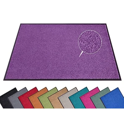 Imagen de HANSE Home Lavado y Limpieza Wash &amp; Clean Felpudo para Interior, 120 x 180 cm, Lavable, Resistente a la Intemperie, Antideslizante Entrada Exterior, Color Morado, 100% Poliamida
